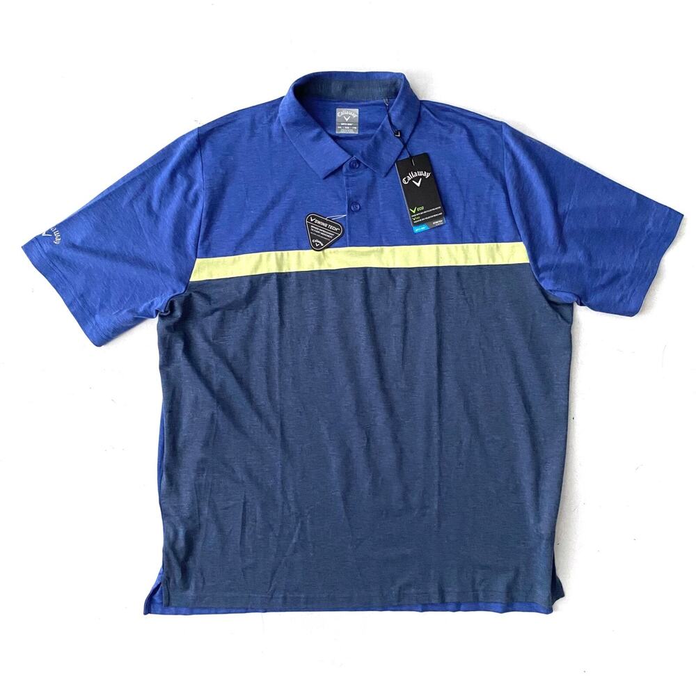 Callaway Nwt Polo Shirt Opti-Dri Swing Tech Mazarine Blue Golf Shirt XXL 2XL